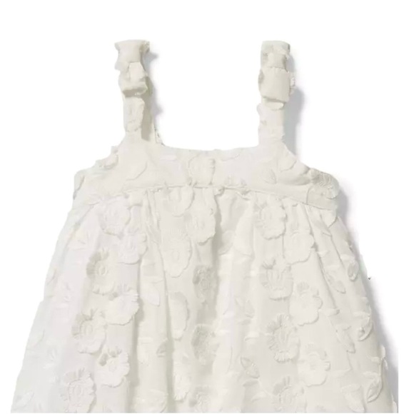 Janie and Jack White Floral Jacquard Midi Dress, Size 3 - Picture 3 of 9